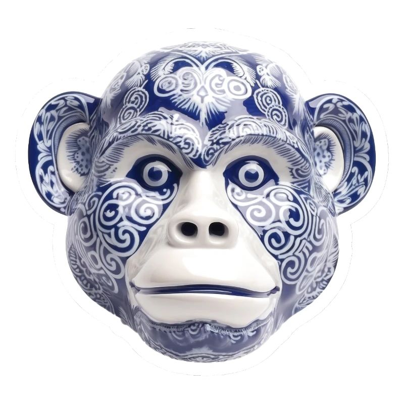 Ceramic monkey face