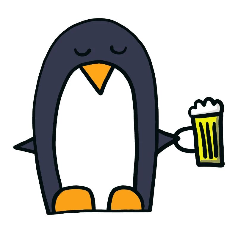 Pinguin mit Bier