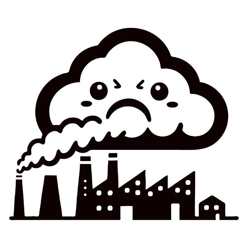 Dioxyde de carbone CO₂ - Drôle de nuage de fumée Conception de bande dessinée