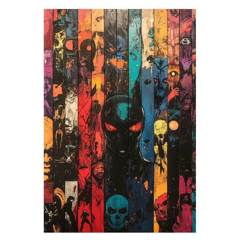 Farbige Schädel-Panel-Kunst