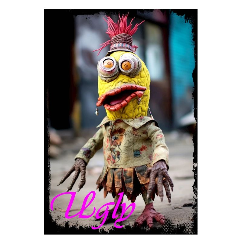 Expressive Trash Character Doll Illustration