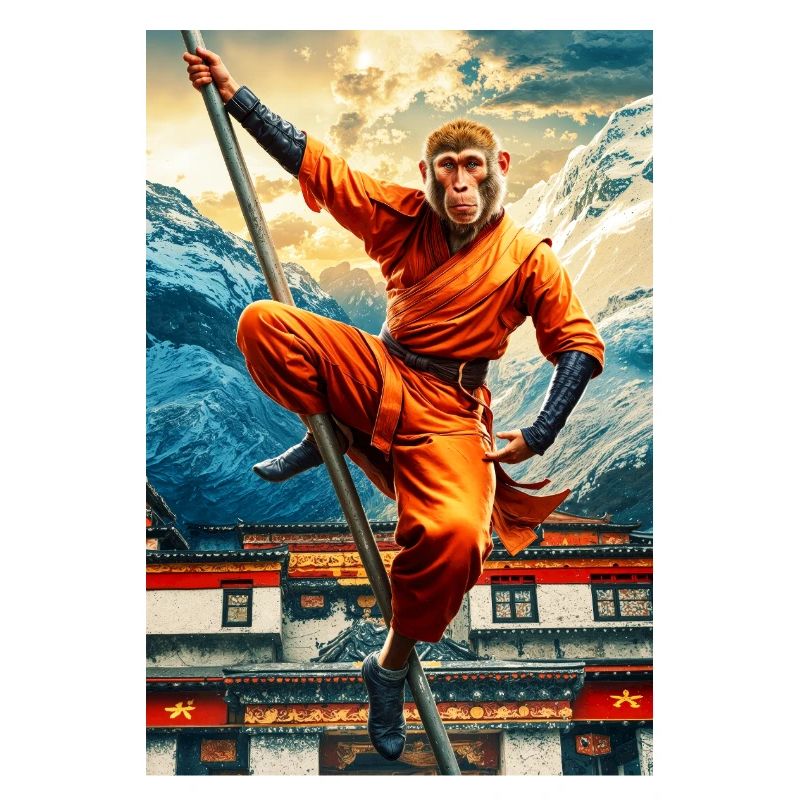 Humanoider Affe Shaolin Mönch