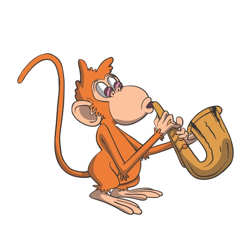 Monkey plays the saxophone