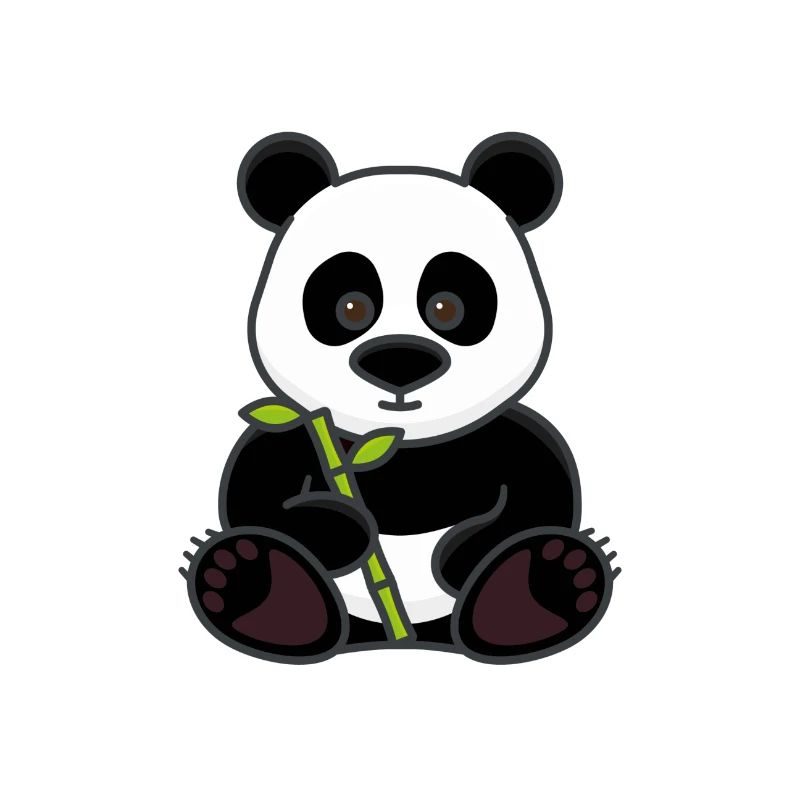 Panda with bamboo