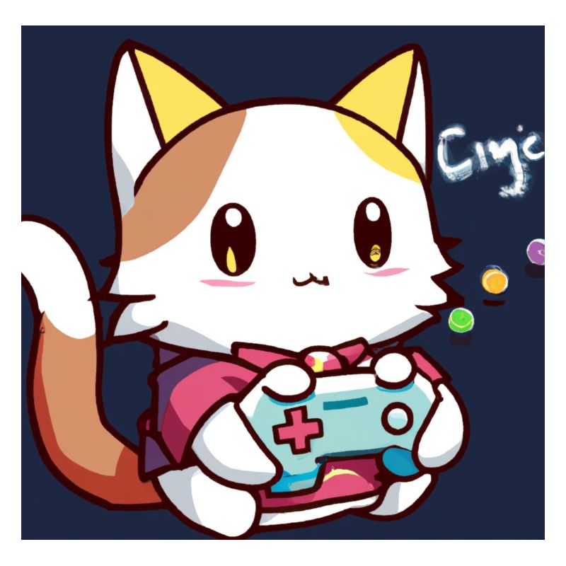 Kaweii Cat Playing Computer Games