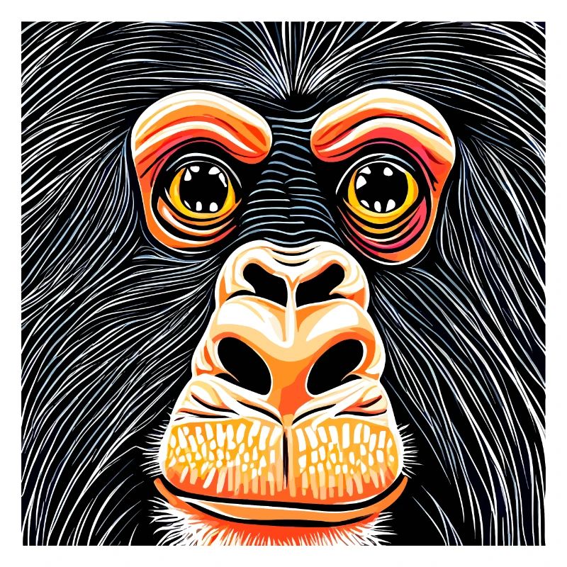 Illustration d’un portrait de chimpanzé