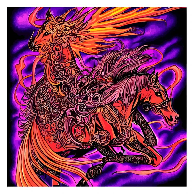 Illustration abstraite d’un cheval