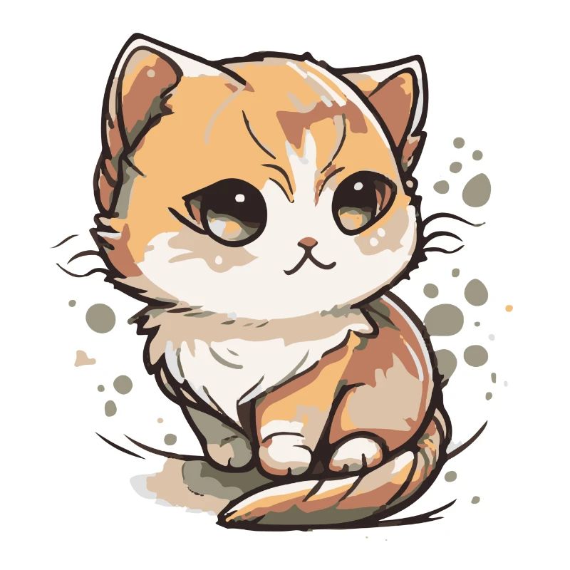 Comic Cute Kawaii Katze Sternchen Kitten Kätzchen