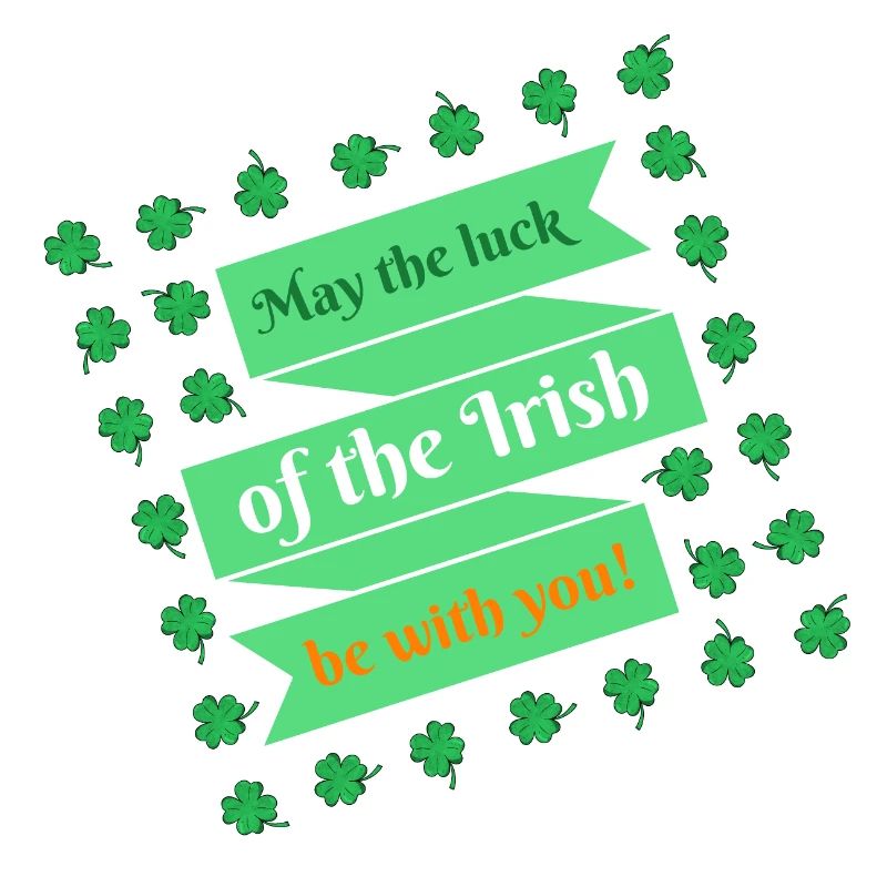 Bannière de la Saint-Patrick Bonheur Trèfle Feuilles vertes