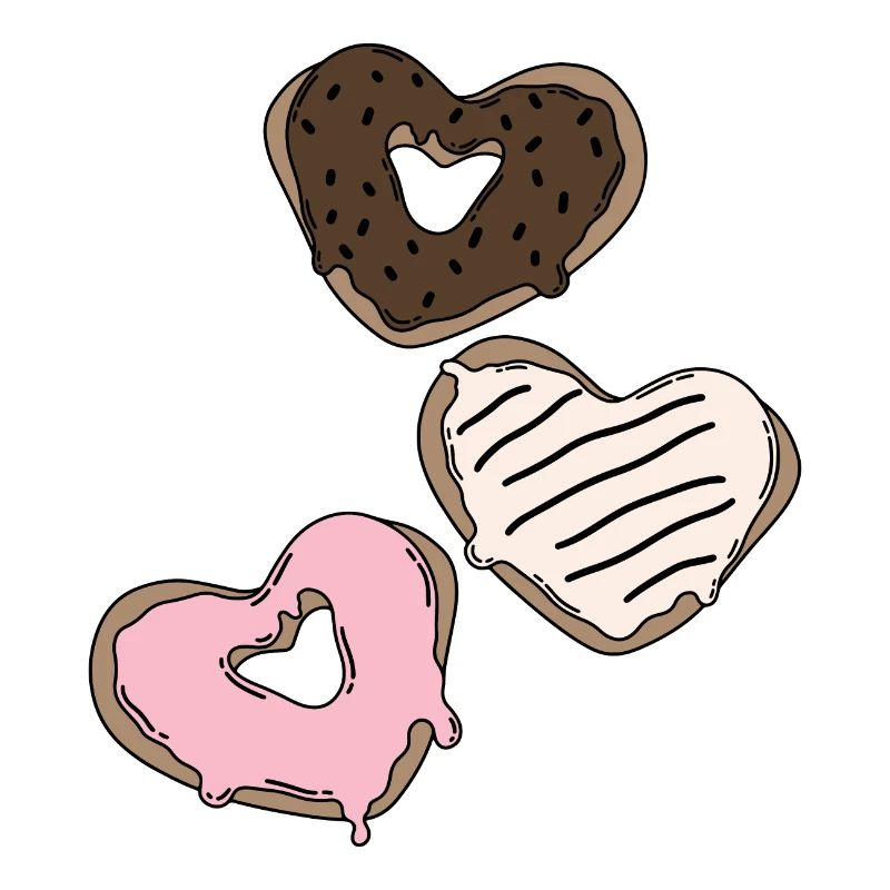 Heart donuts Valentines ́90s
