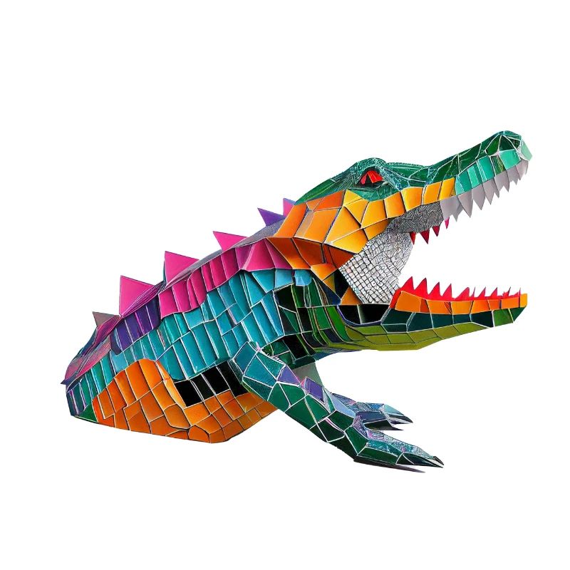Conception de crocodile en origami