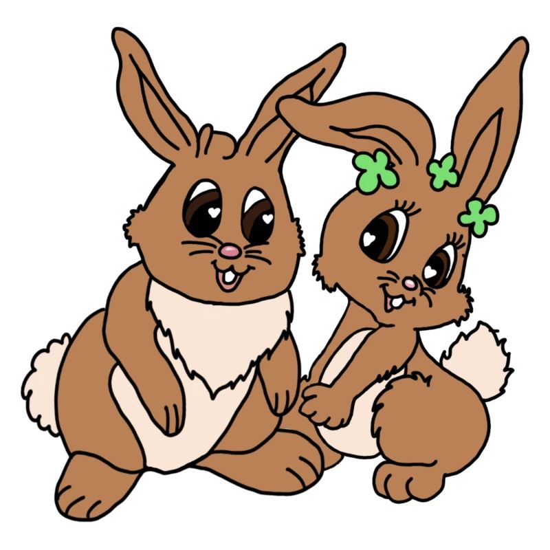 Couple de lapins de Pâques