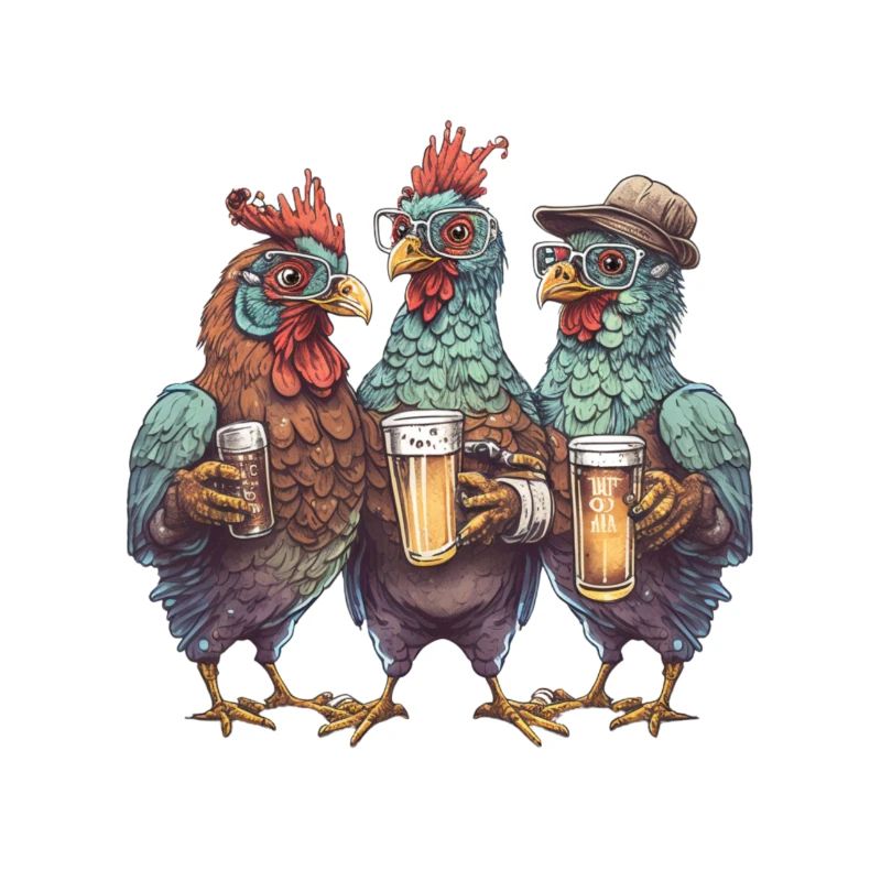 Coole Hipster Zapfhähne - Gockel mit Bier