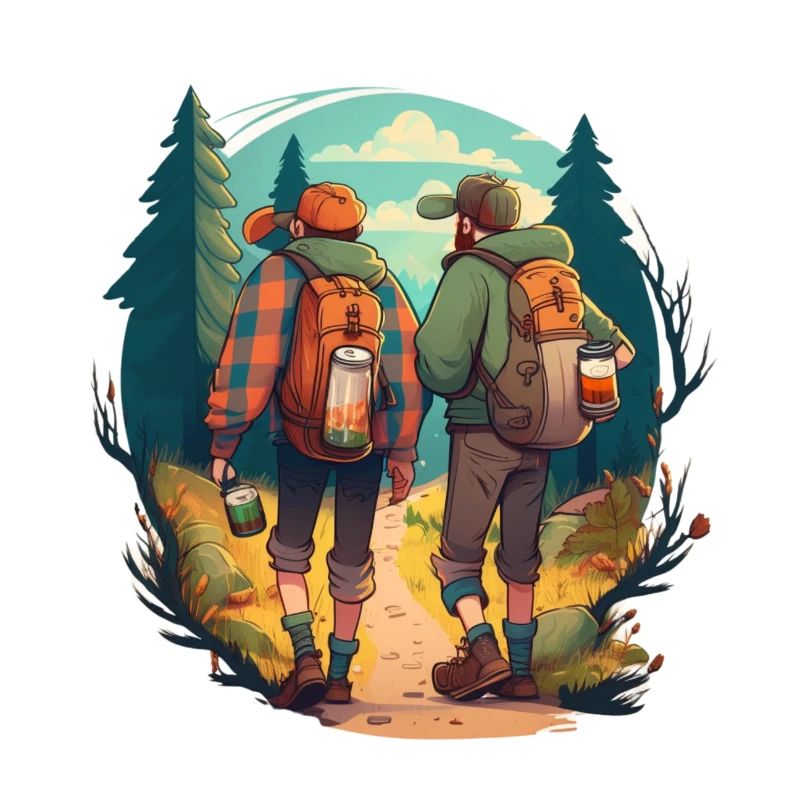 Bier Wanderung, Zwei Freunde Outdoor Abenteuer