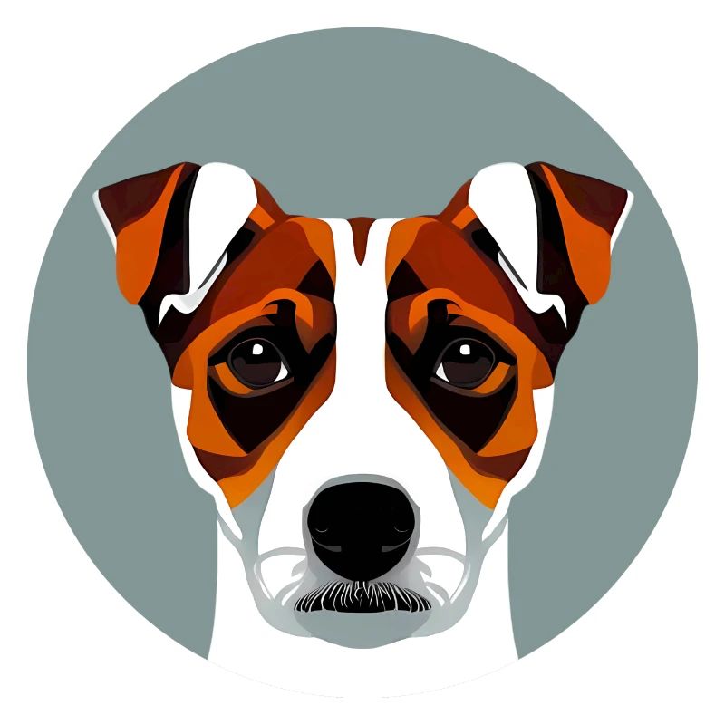Jack Russel Terrier colored circle graphic