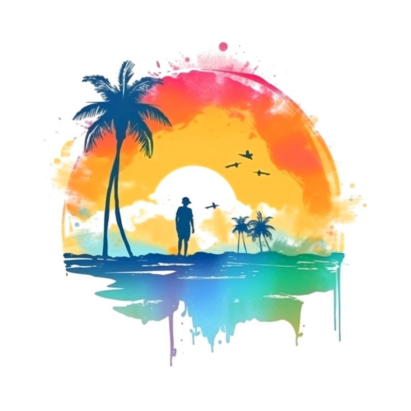 Coucher de soleil sur la plage