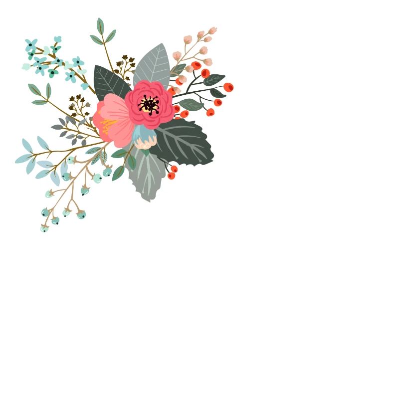 Letter e fleuris