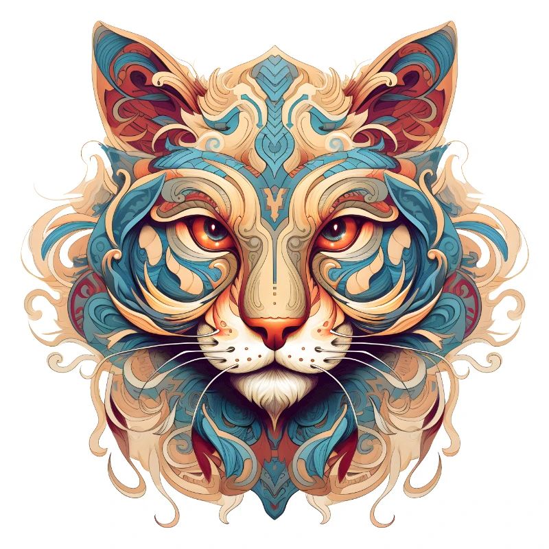 Chat tigre mandala