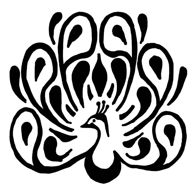Peacock in black