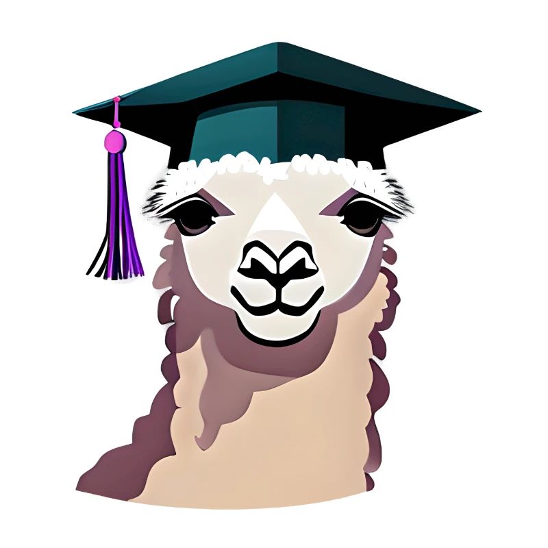 Bachelor Absolvent Alpaka Studium Schulabschluss