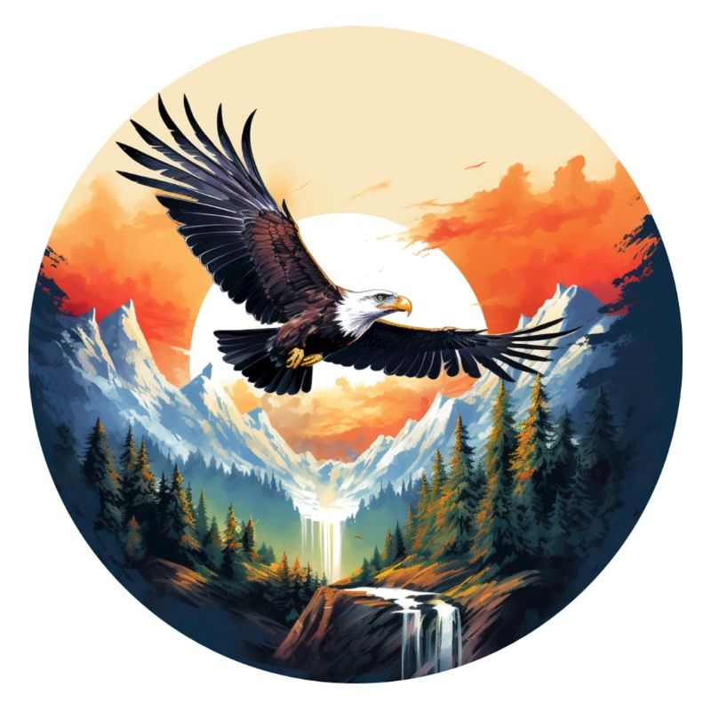 Majestic eagle in mountain scenery