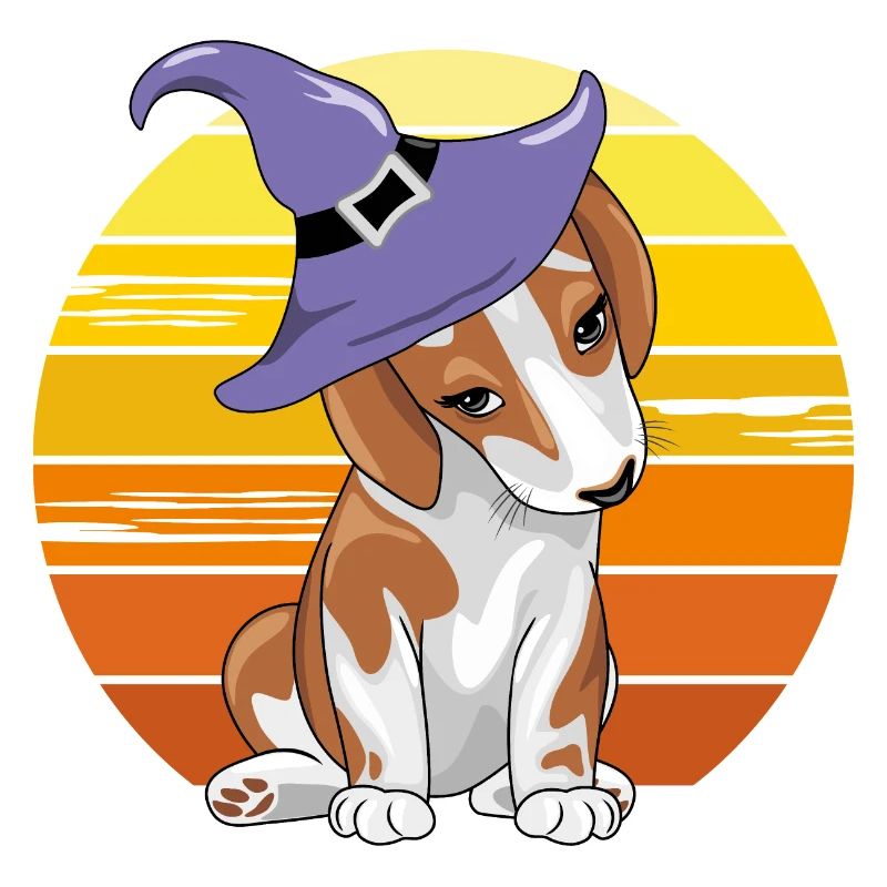 Mignon beagle timide en chapeau