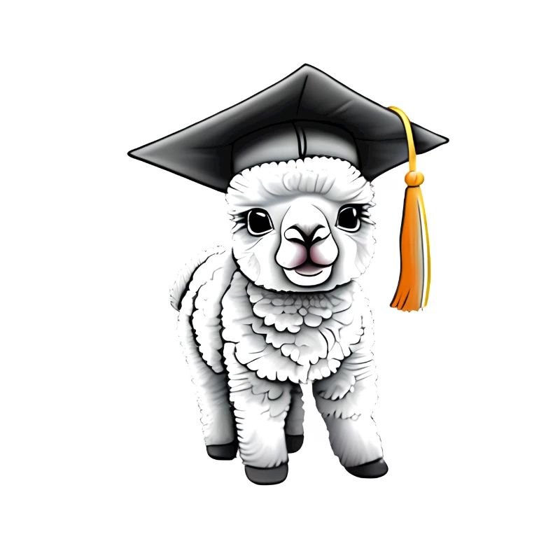 Bachelor Absolvent Schulabschluss Alpaka Studium