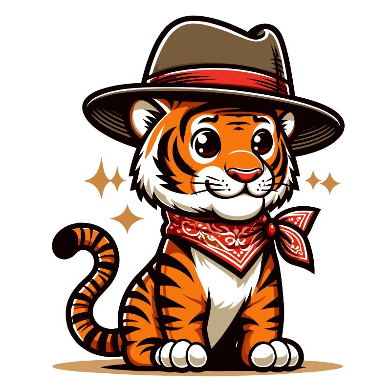 Tigerjunge mit Hut