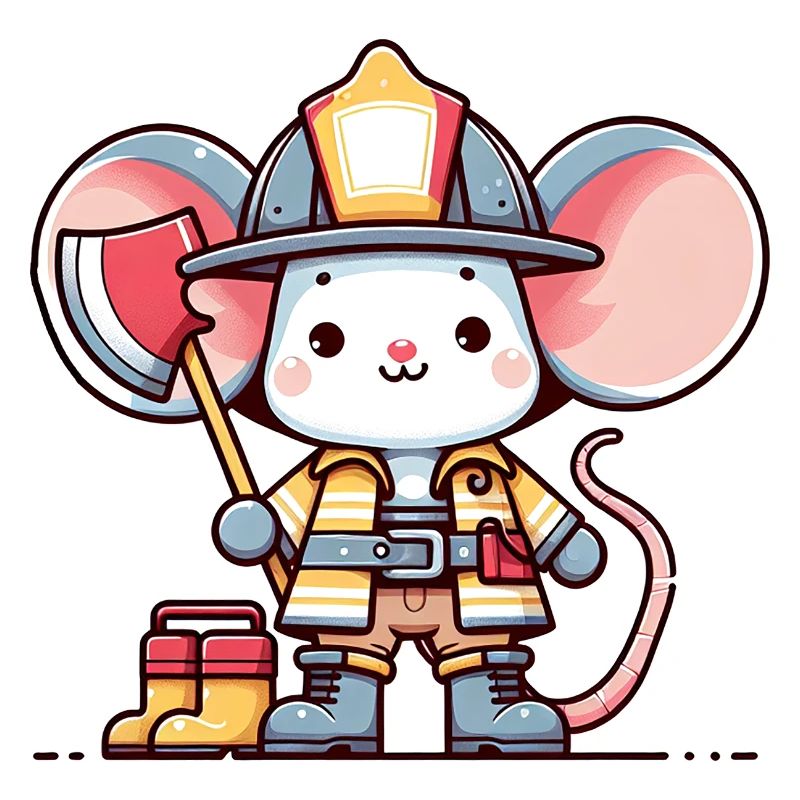 Cute Mouse Firefighter
