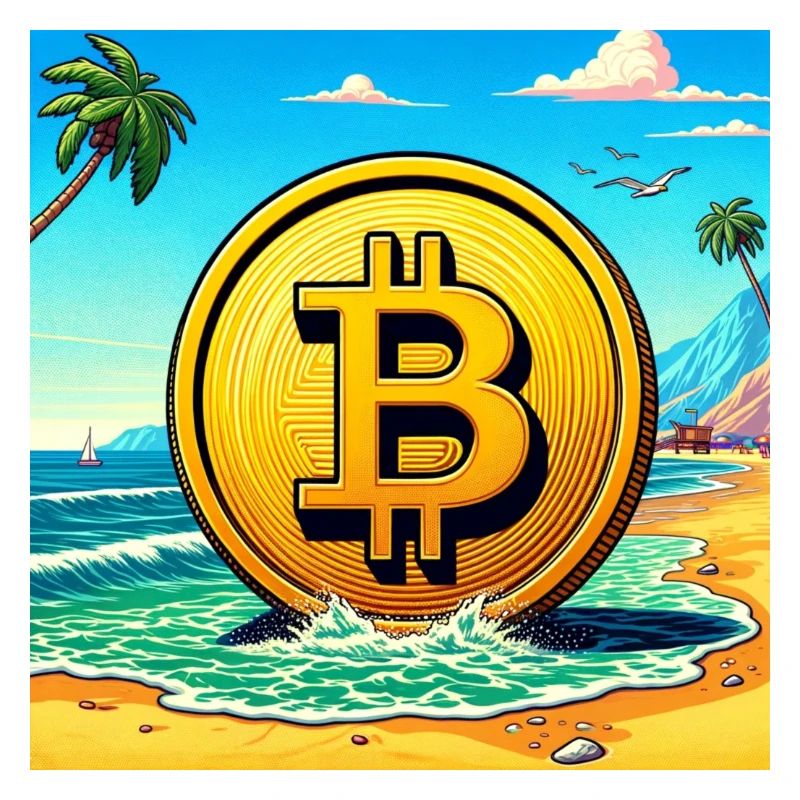 Bitcoin am Strand.