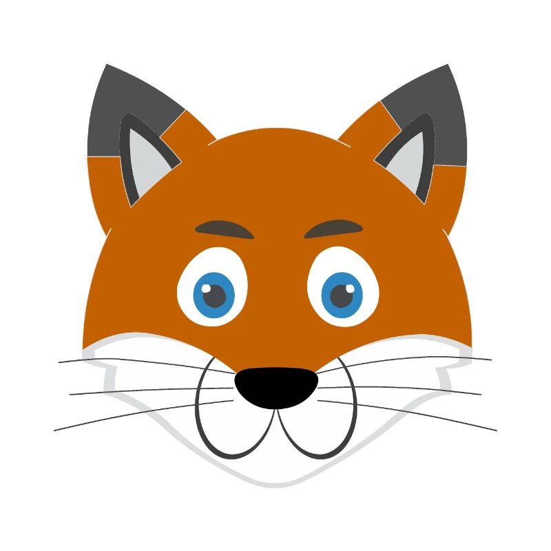 Visage de renard de dessin animé