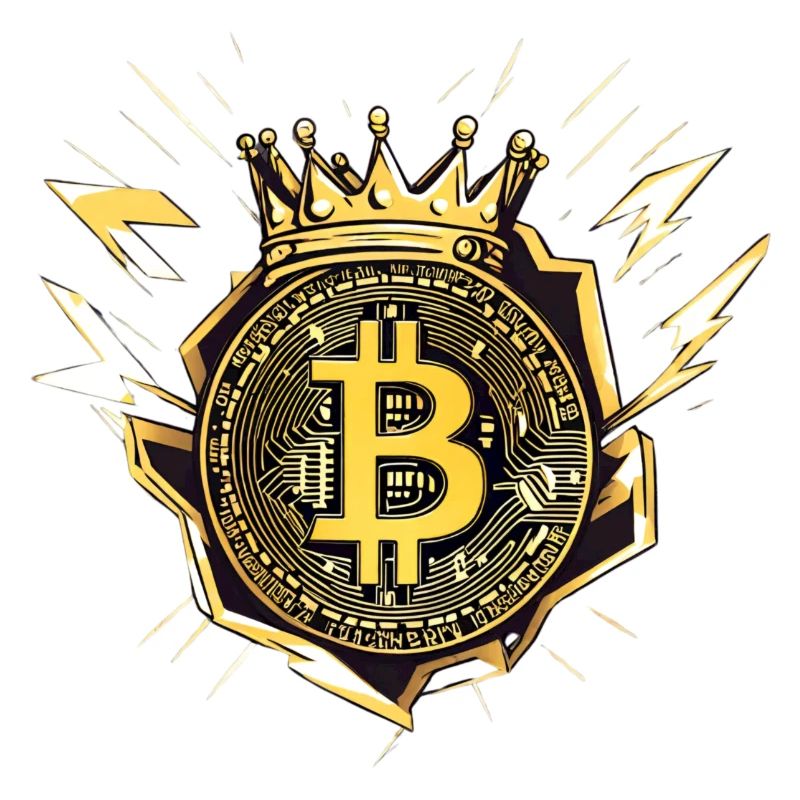 Le roi Bitcoin avec des éclairs
