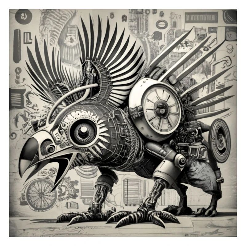 Cyborg im Phönix-Stil Steampunk Cyberpunk