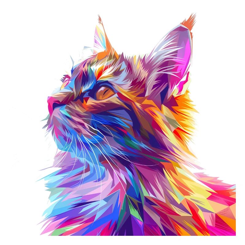 Polygon Cat Comic Style