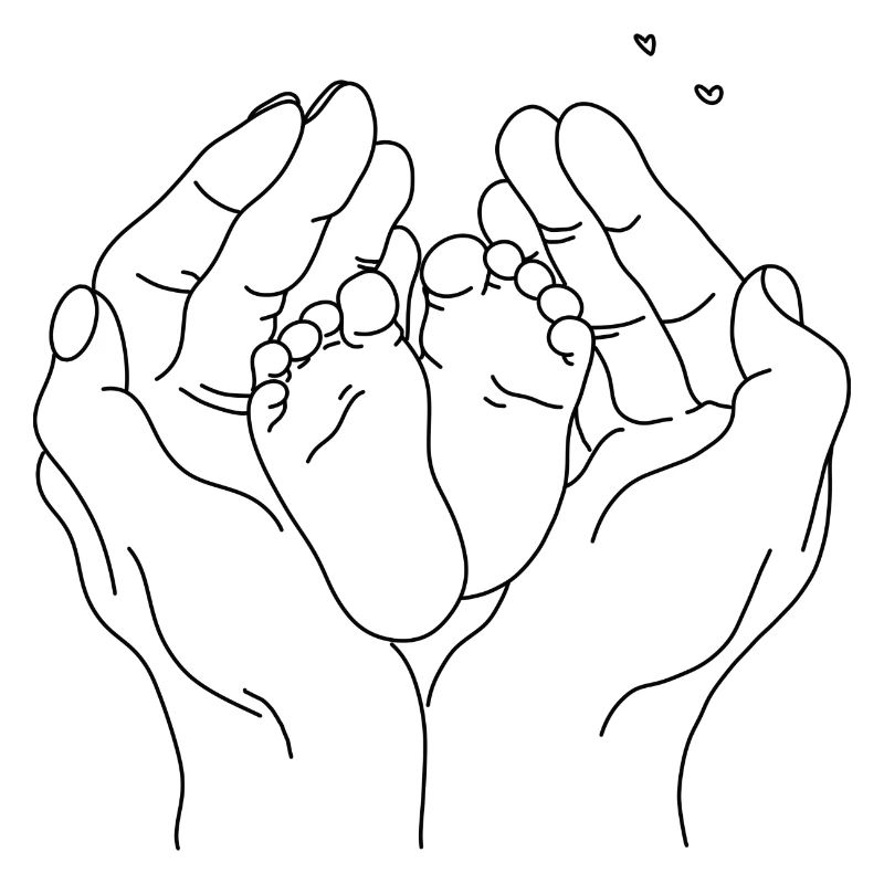 Lineart Pieds de Bébé