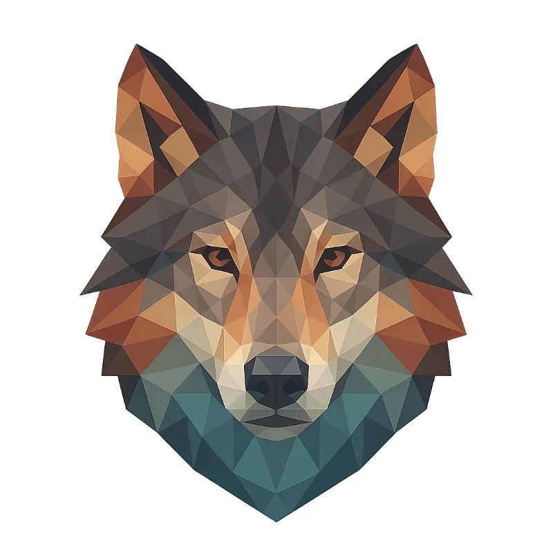 Geometric Wolf Head