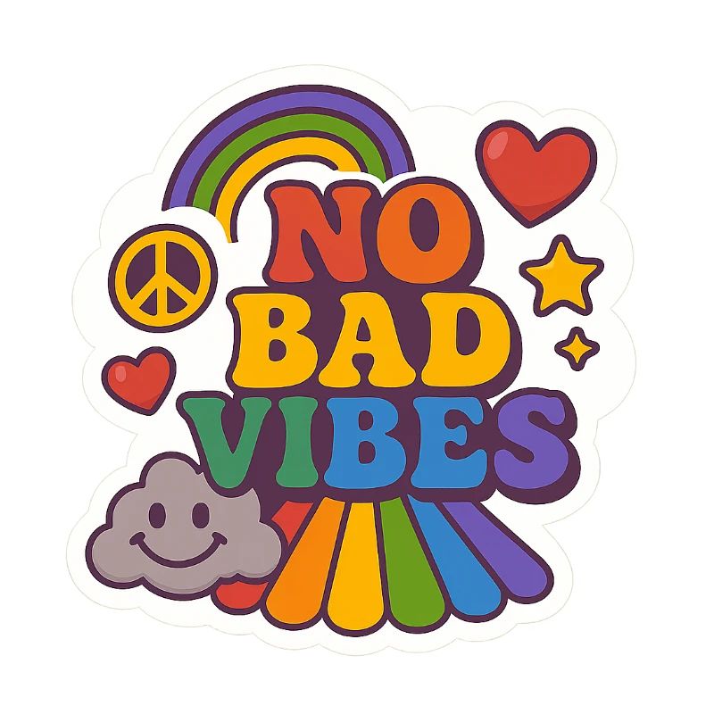 No Bad Vibes – Buntes Retro Design