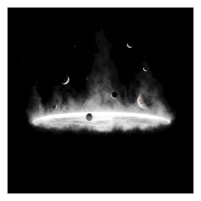 Nébuleuses Feu Silhouette sur Gris Foncé