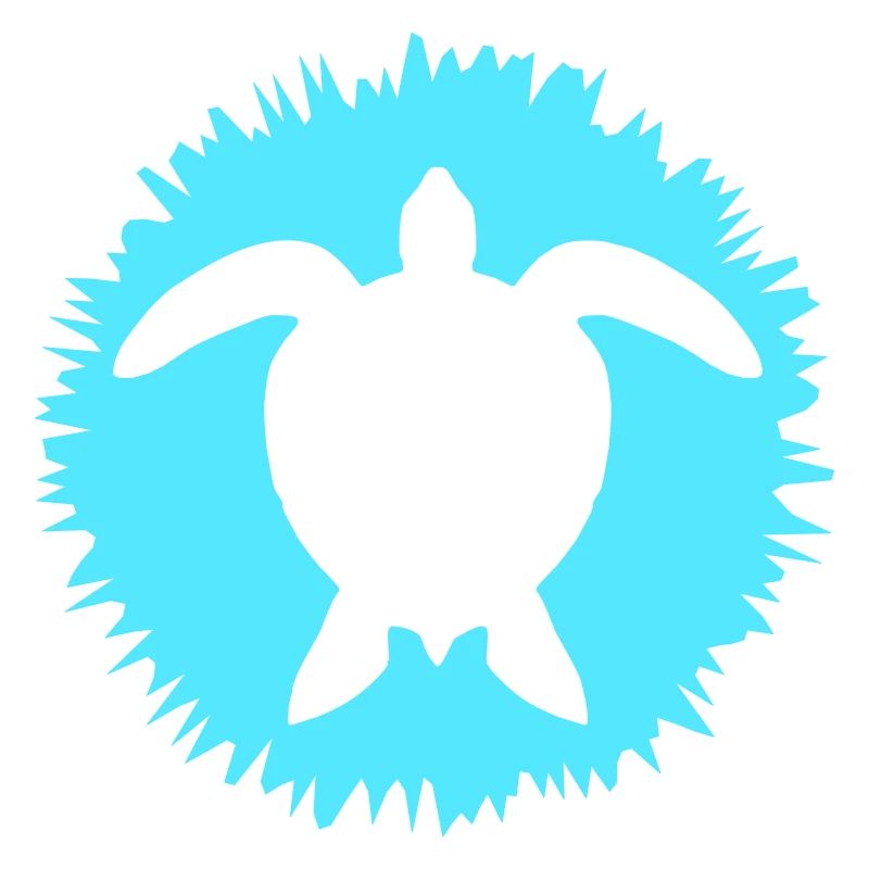 Water turtle flower pretty silhouette pattern