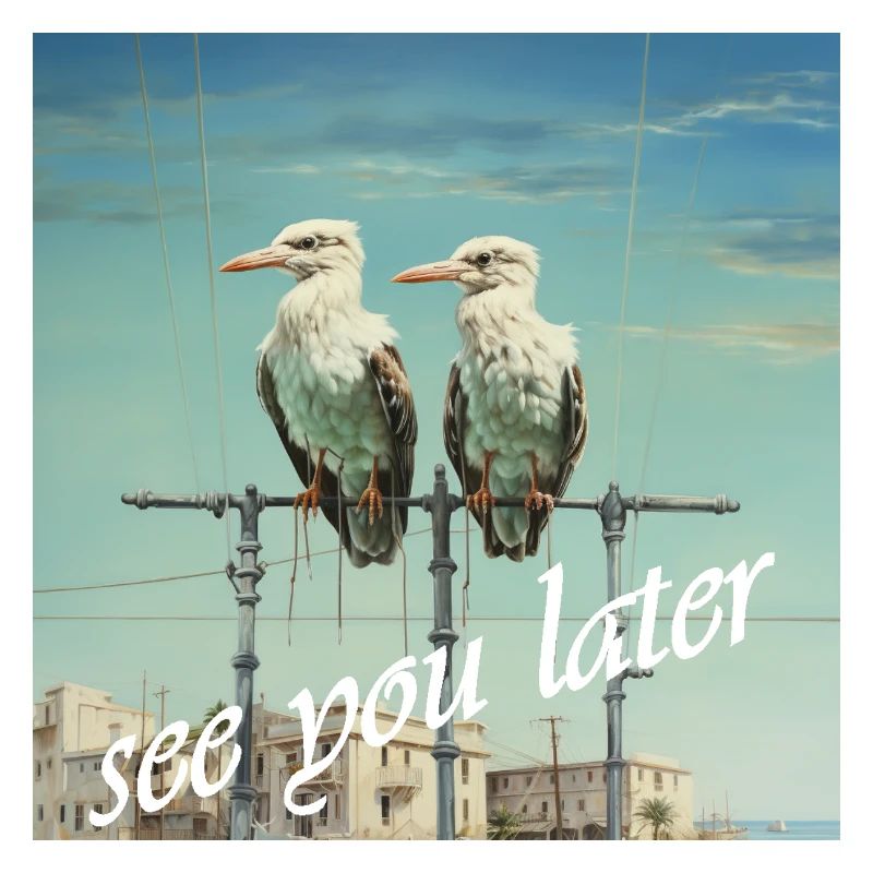 À plus tard Lettrage 2 Oiseaux Pôle Humour