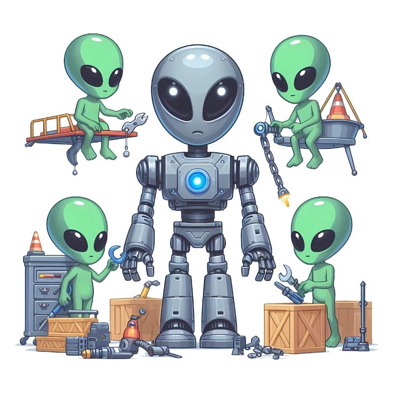Aliens build robots
