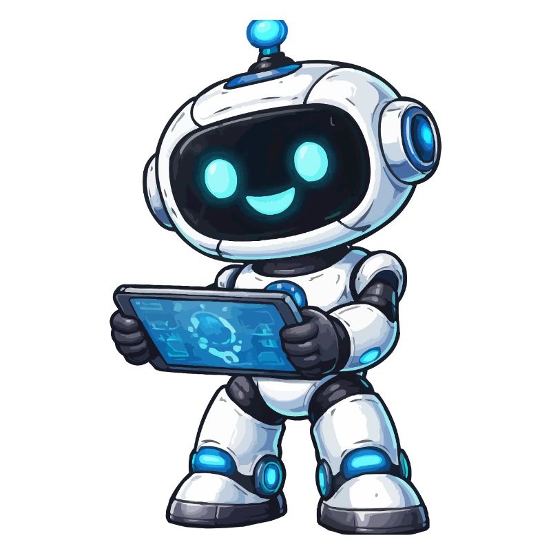 Small robot with tablet