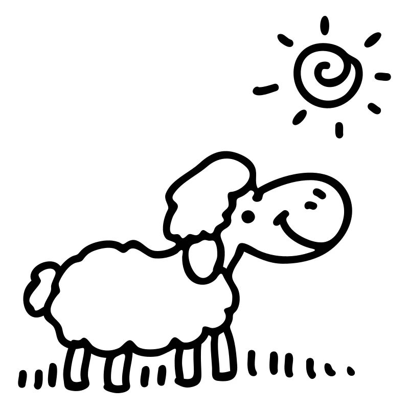 Sheep sun - line