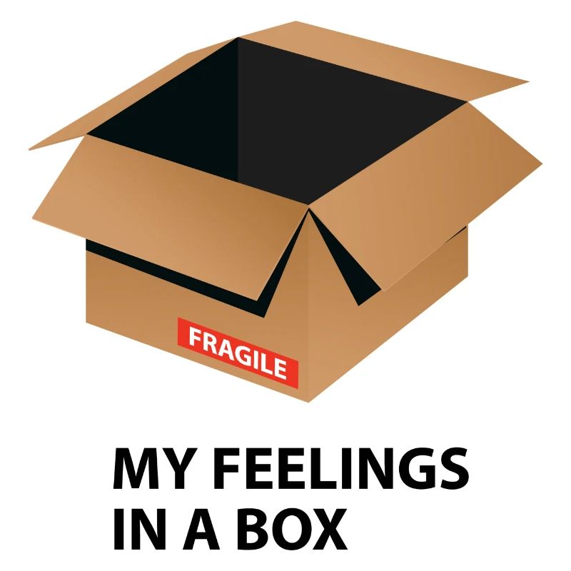 My feelings in a box Spruch Geschenk