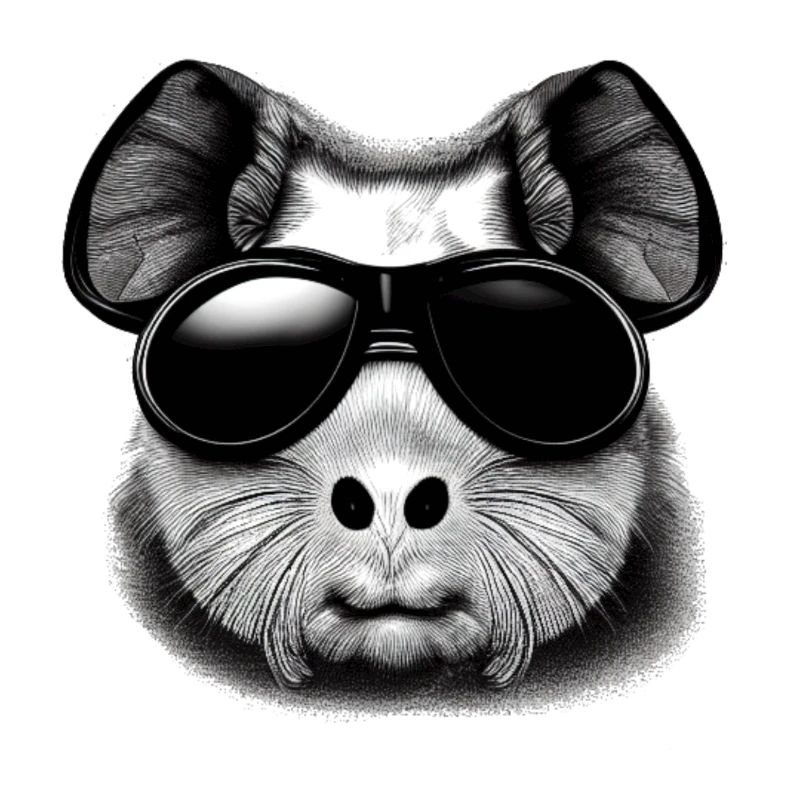 Lunettes de soleil cool cochon d’Inde design amusant 6