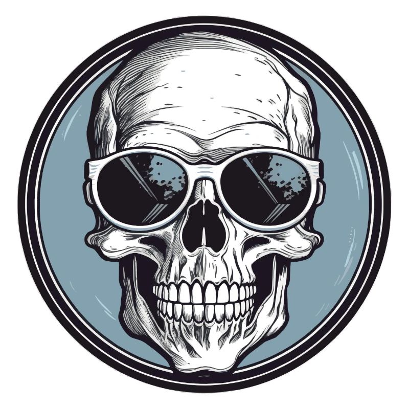 Skull with sunglasses, skull, skeleton