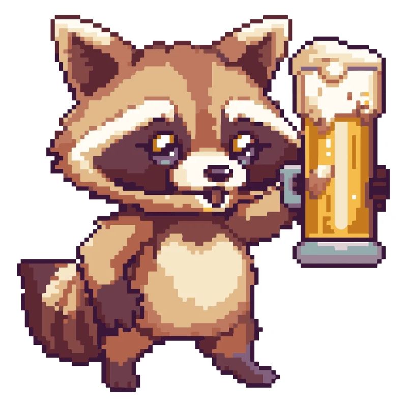 Raccoon Pixel Beer