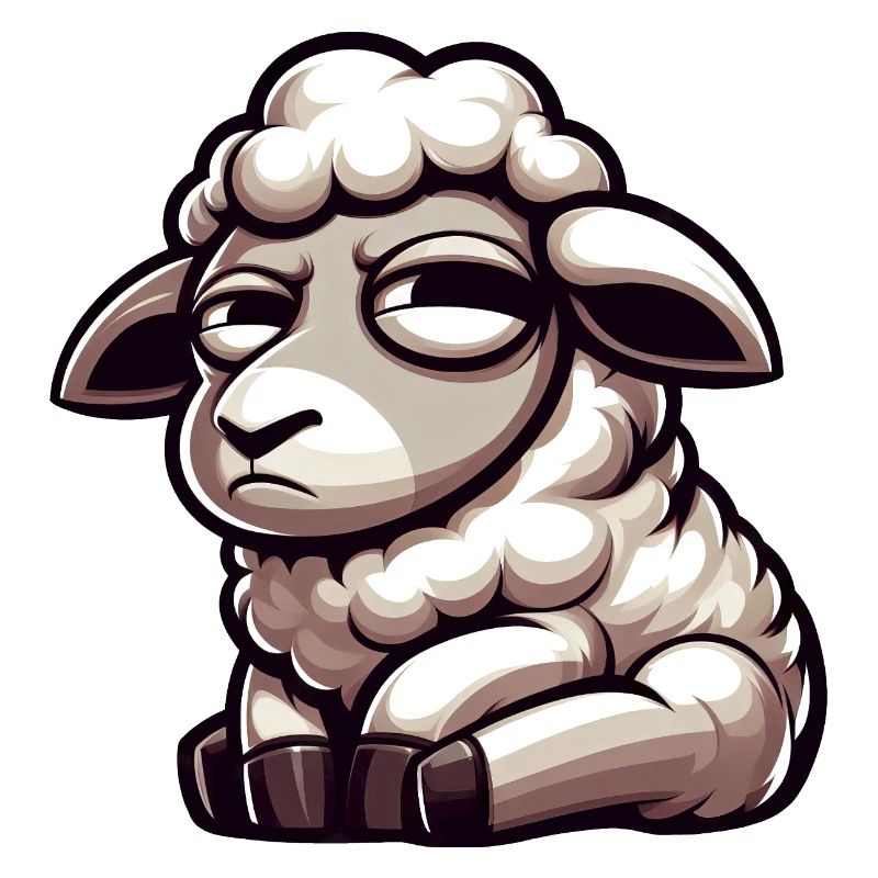 Skeptical Sheep Comic Funny Bull