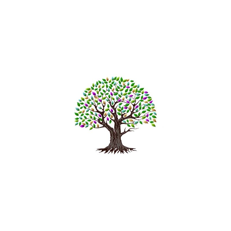 Bunter Baum mit Blättern