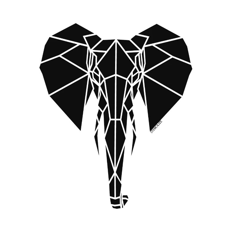 Geometric Stencilize Elephant